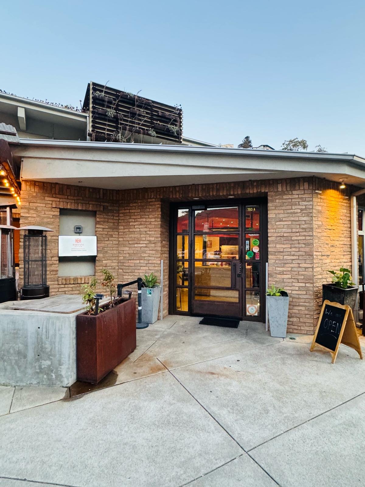 Main entrance at dusk